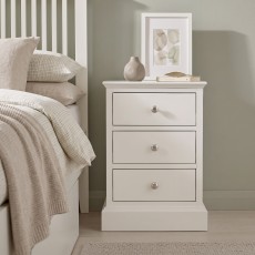 Palmer - White 3 Drawer Bedside Table Palmer - White 3 Drawer Bedside Table