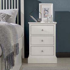 Palmer White 3 Drawer Nightstand