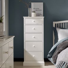 Palmer White 5 Drawer Tall Chest