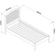 Palmer White Slatted Bedstead Single 90cm