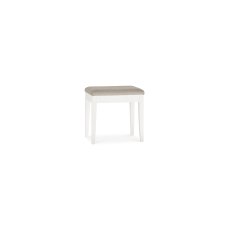 Palmer White Stool - Pebble Grey Fabric