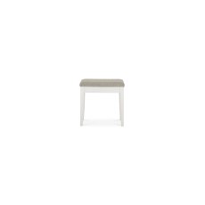 Palmer White Stool - Pebble Grey Fabric