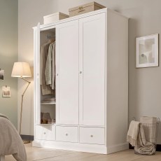 Palmer - White Triple Wardrobe Palmer - White Triple Wardrobe