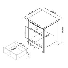 Colman Two Tone 1 Drawer Nightstand