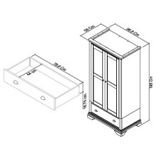 Colman Soft Grey & Pale Oak Double Wardrobe