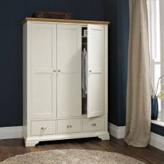 Colman Soft Grey & Pale Oak Triple Wardrobe