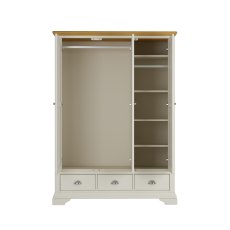 Colman Soft Grey & Pale Oak Triple Wardrobe