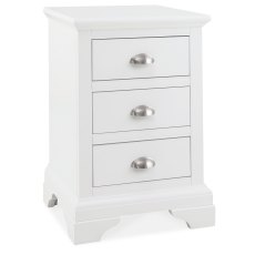 Colman White 3 Drawer Bedside Table