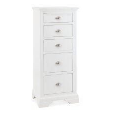 Colman White 5 Drawer Tall Chest