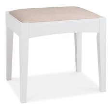 Colman White Vanity Stool - Linen Fabric