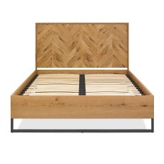 Varo Rustic Oak Panel Bedstead Double 135cm