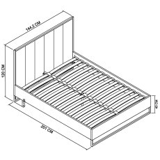 Varo Rustic Oak Panel Bedstead Double 135cm