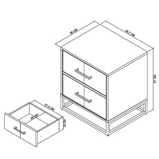 Varo Rustic Oak 2 Drawer Nightstand