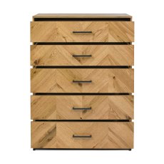 Varo Rustic Oak 5 Drawer Tall Chest