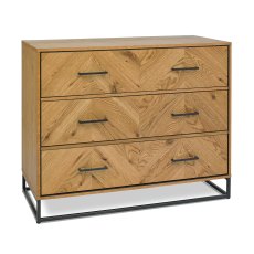 Varo Rustic Oak 3 Drawer Chest