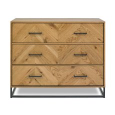 Varo Rustic Oak 3 Drawer Chest