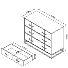 Varo Rustic Oak 3 Drawer Chest