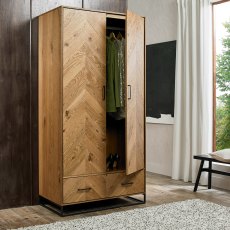 Varo Rustic Oak Double Wardrobe