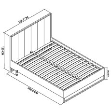 Varo Rustic Oak Panel Bedstead Super King 180cm