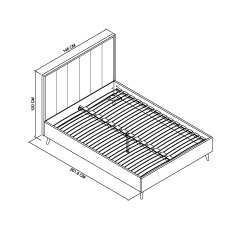 Morreto Fumed Oak & Peppercorn Panel Bedstead Double 135cm