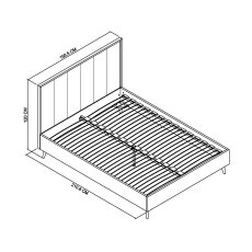 Morreto Fumed Oak & Peppercorn Panel Bedstead King 150cm