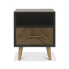 Morreto Fumed Oak & Peppercorn 1 Drawer Nightstand