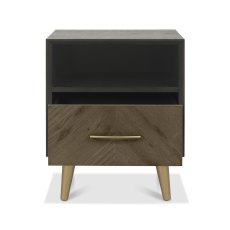 Morreto Fumed Oak & Peppercorn 1 Drawer Nightstand