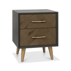 Morreto Fumed Oak & Peppercorn 2 Drawer Nightstand