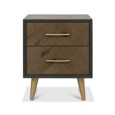 Morreto Fumed Oak & Peppercorn 2 Drawer Nightstand