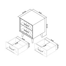 Morreto Fumed Oak & Peppercorn 2 Drawer Nightstand