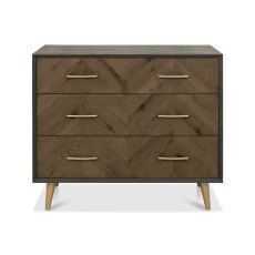 Morreto Fumed Oak & Peppercorn 3 Drawer Chest