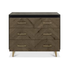 Morreto Fumed Oak & Peppercorn 3 Drawer Chest