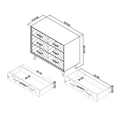 Morreto Fumed Oak & Peppercorn 3 Drawer Chest