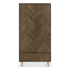 Morreto Fumed Oak & Peppercorn Double Wardrobe