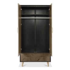 Morreto Fumed Oak & Peppercorn Double Wardrobe