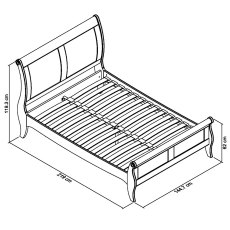 Venet White Panel Bedstead Double 135cm