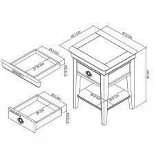 Venet White 1 Drawer Nightstand