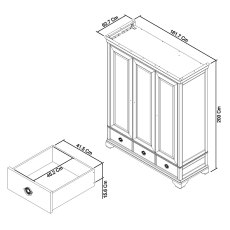 Venet White Triple Wardrobe