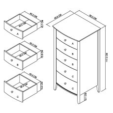 Larsen Scandi Oak & Warm Grey 5 Drawer Chest