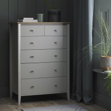 Larsen Scandi Oak & Warm Grey 4+2 Drawer Chest