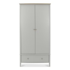 Larsen Scandi Oak & Warm Grey Double Wardrobe