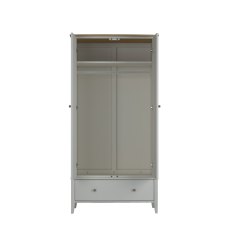 Larsen Scandi Oak & Warm Grey Double Wardrobe