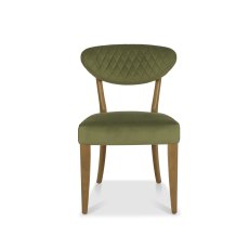 Bosco Rustic Oak Chair in Cedar Velvet Fabric