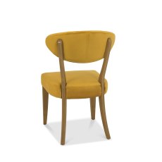 Bosco Rustic Oak Chair in Mustard Velvet Fabric