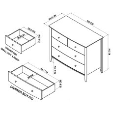 Larsen Scandi Oak & Soft Grey 2+2 Drawer Chest