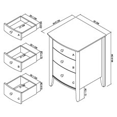 Larsen Scandi Oak & Soft Grey 3 Drawer Nightstand