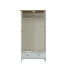 Larsen Scandi Oak & Soft Grey Double Wardrobe