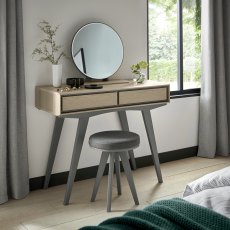 OIsen Scandi Oak & Dark Grey Dressing Table Set