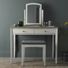 Larsen Scandi Oak & Soft Grey Dressing Table Set