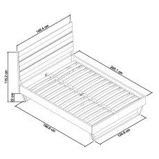 Turner Weathered Oak Low End Footend Bedstead Double 135cm